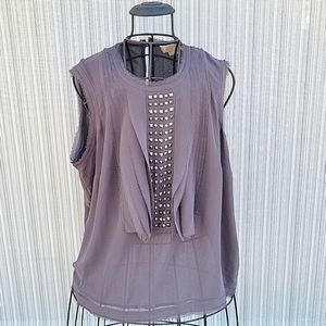 Michael Kors sleeveless blouse with studs
